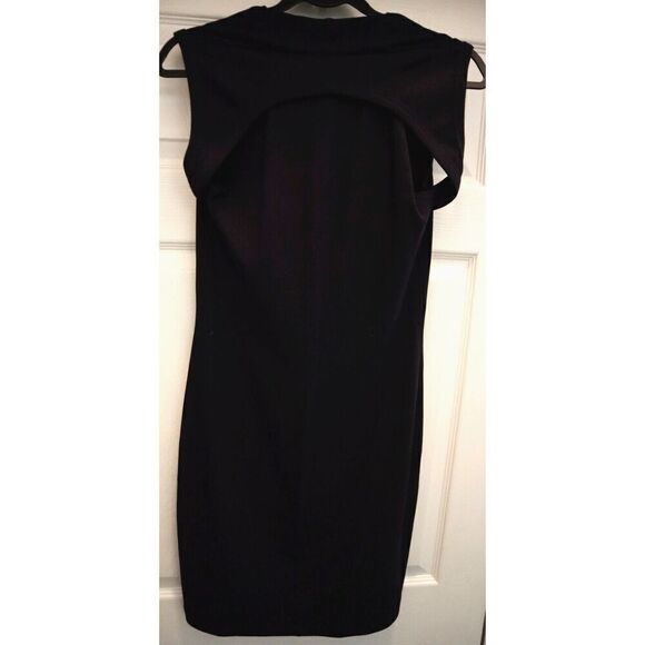 Helmut Lang J04HW608 Women's Sz Medium Ink Blue Neck Drape Jersey Dress - Picture 2 of 13